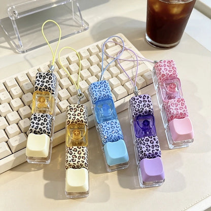 Light Up Keychain Keyboard 2/4 Key Keychain Pendant Decompression Keyring Hanging Pendant for Backpack Stress Releasing Gift
