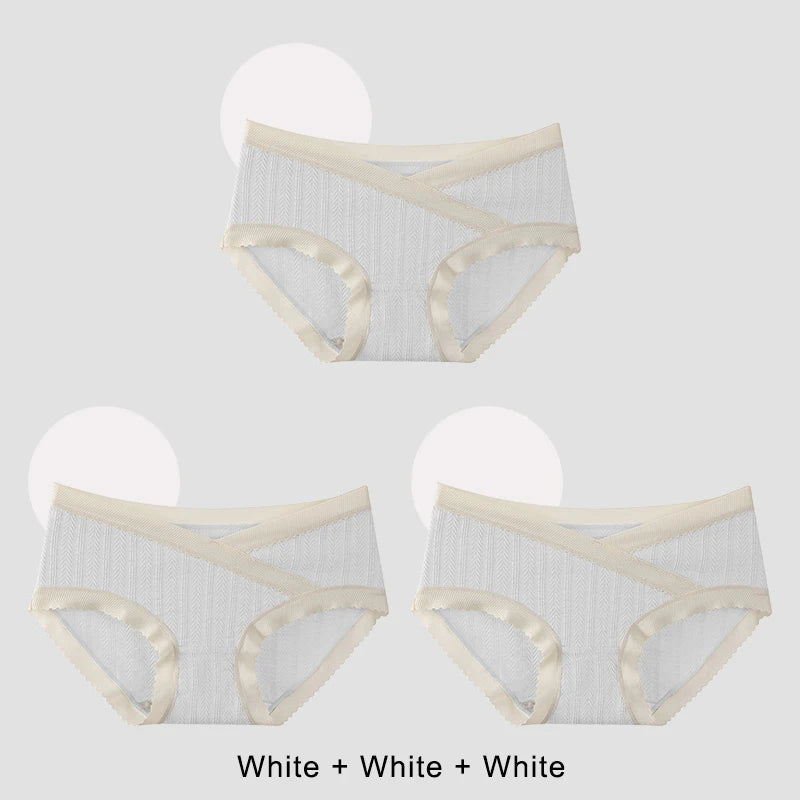 3PCS Soft Briefs V-shaped Abdominal Support Pregnancy Childbirth Female Underwear