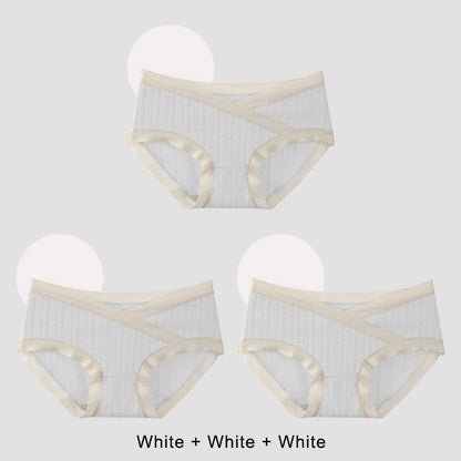3PCS Soft Briefs V-shaped Abdominal Support Pregnancy Childbirth Female Underwear