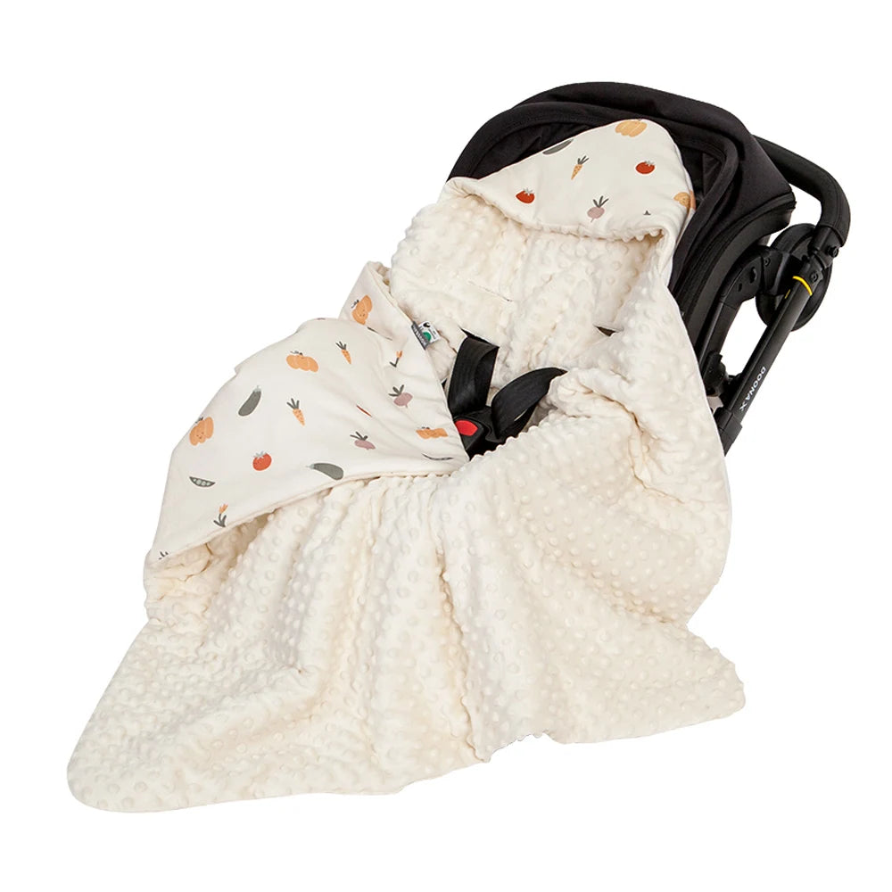 Newborn Baby Blanket With Hooded Windproof Go Outside Warm Portable Swaddle Wrap In Basket Baby Car Safety Seats For 0-3 Months