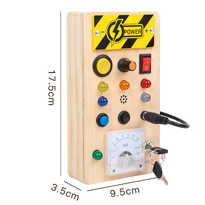 Montessori Busy Board LED Light Switc Toys Toddler Wooden Sensory Activitie Board Travel Toys Baby Switch Control Education Game