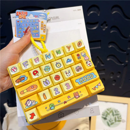 26 Keys Clicker Keychain Anti-Stress Keychain Hanging Pendant for Bag 26 Key Decompression Keyboard Keychains