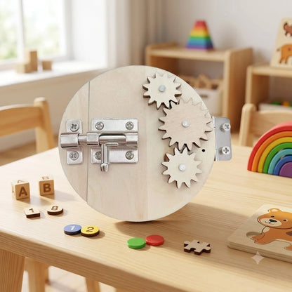 DIY Montessori Busy Board Accessories Set Wooden Sensory Activity Toys Gear Switch LED Light Drum Beads Educational Learning Toy