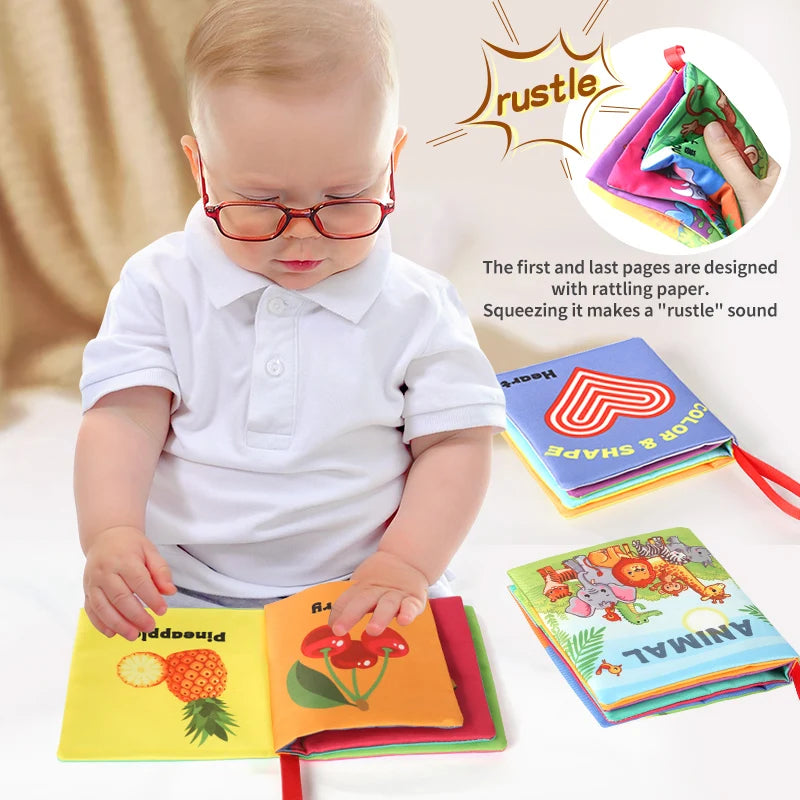 Children Cloth Book Rustle Sound Soft Cloth Parent-child Interaction Tear-proof Cognition Toys Six-piece Set