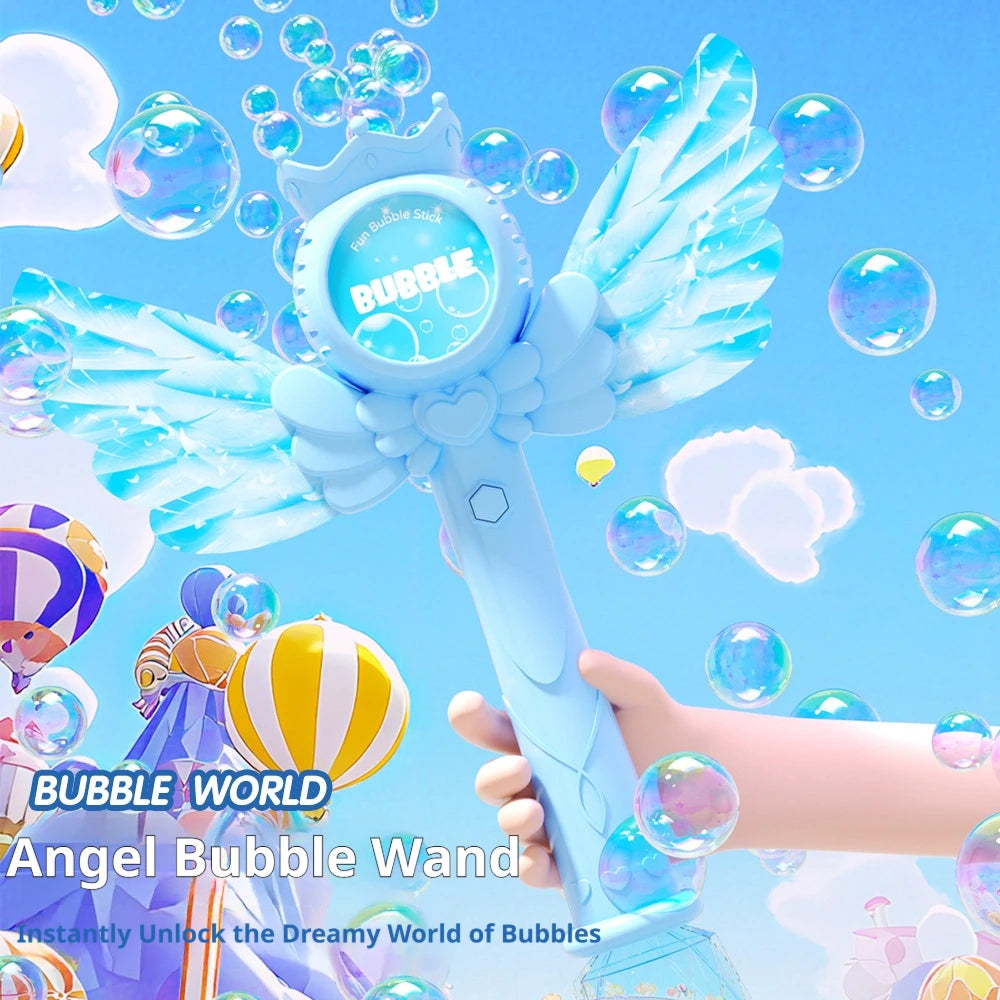 Electric Angel Automatic Bubble Handheld Bubble Stick Outdoors Toy