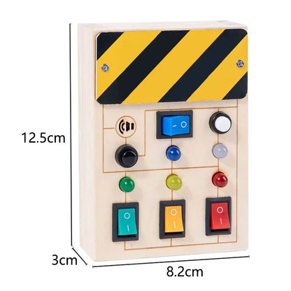 Montessori Busy Board LED Light Switc Toys Toddler Wooden Sensory Activitie Board Travel Toys Baby Switch Control Education Game