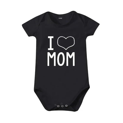 Pure Cotton I Love Mom Newborn Rompers  I Love Dad Baby Romper Twins Matching Bodysuit Summer for 0-24 Months Baby Clothes