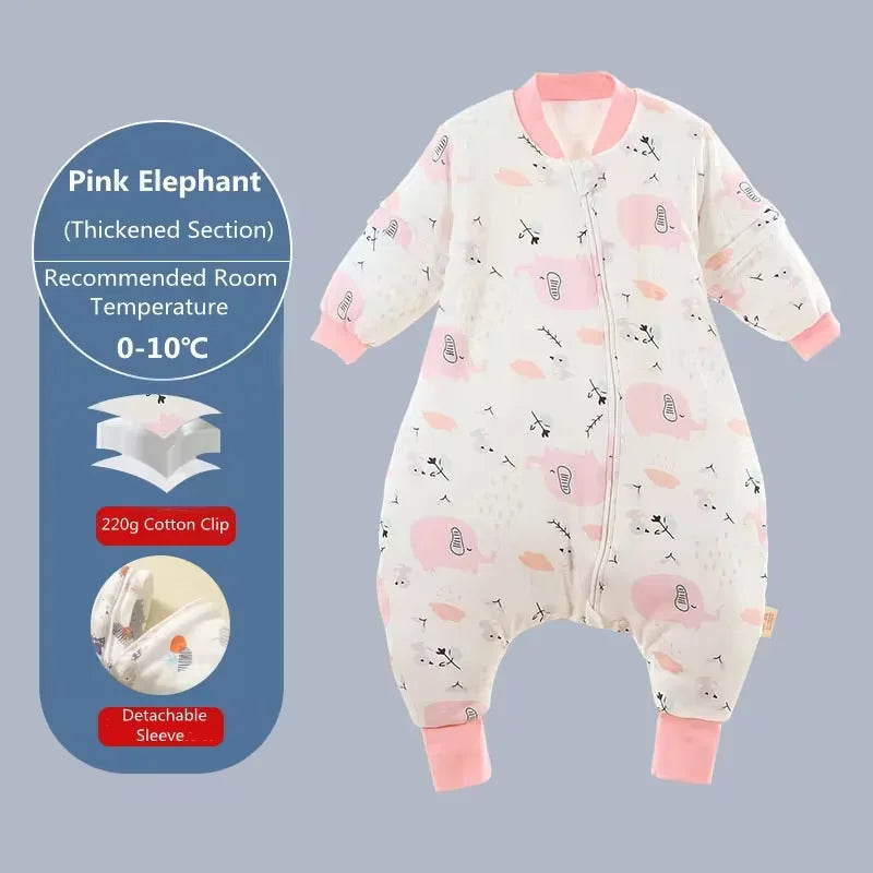 Baby & Toddler Cartoon Split-legged Sleep sacks With Detachable Sleeves for Boys Girls