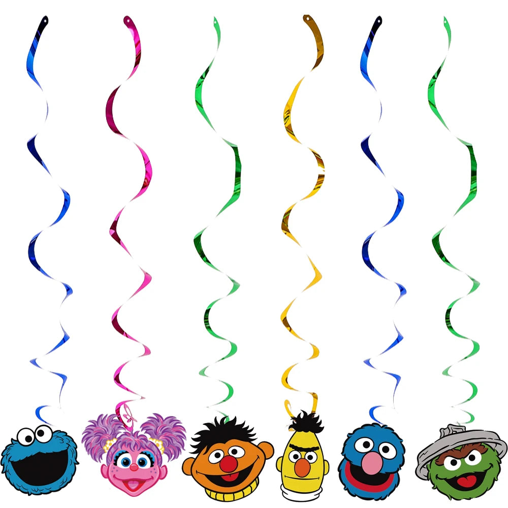 Cartoon Sesames Street Birthday Party Decorations Balloons Plate Cup Banner Tableware Set for Baby Shower Party Favors Kids Gift