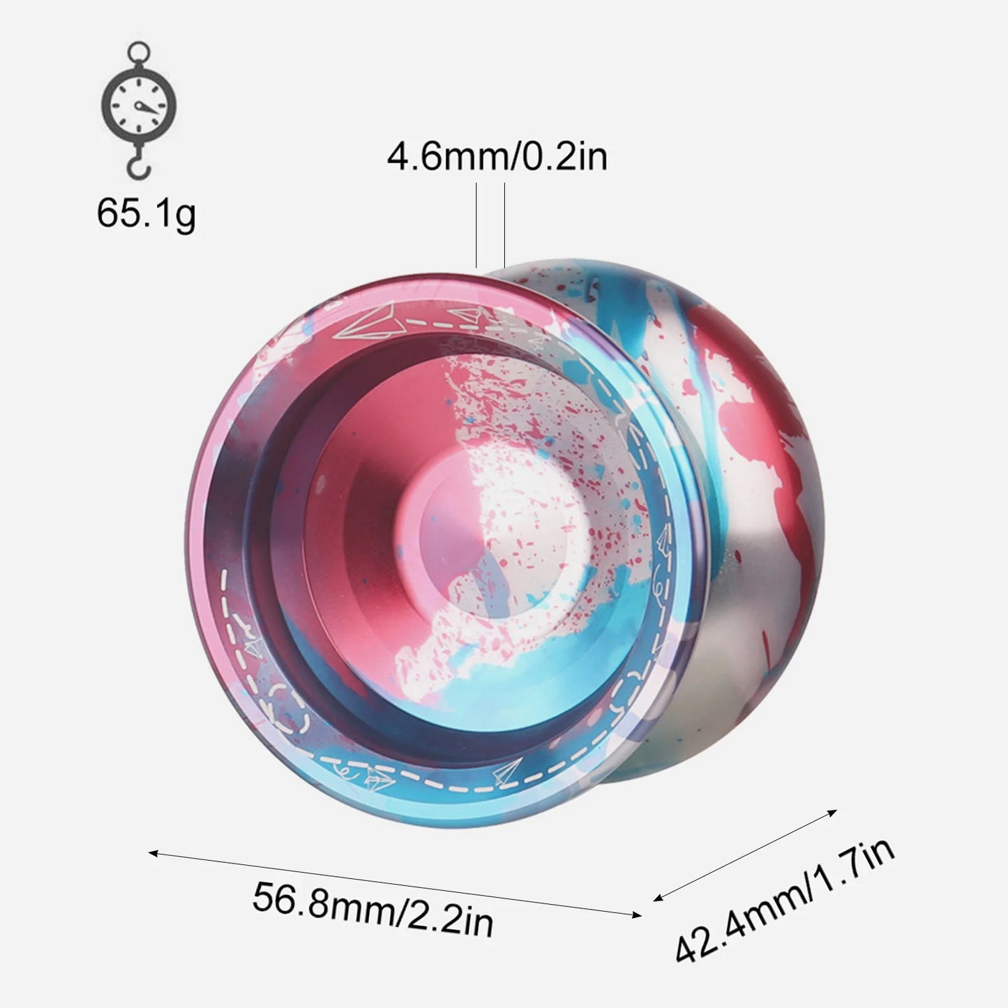 Kids Yo Yo Ball Bearing Yo Yo Professional Unresponsive Yo Yo Aluminum Alloy Yo Yo Ball for Beginners Advanced Players