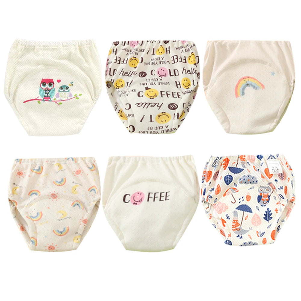8pcs/6pcs Washable Baby Potty Training Pants Reusable Toilet Trainer Panty Reusable Cloth Diaper