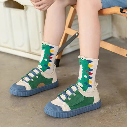 10 Pairs Boys Dinosaur Socks Children Baby Toddler Sport Socks School Students Spring Autumn Soft Kids Fashion Mid Tube Socks