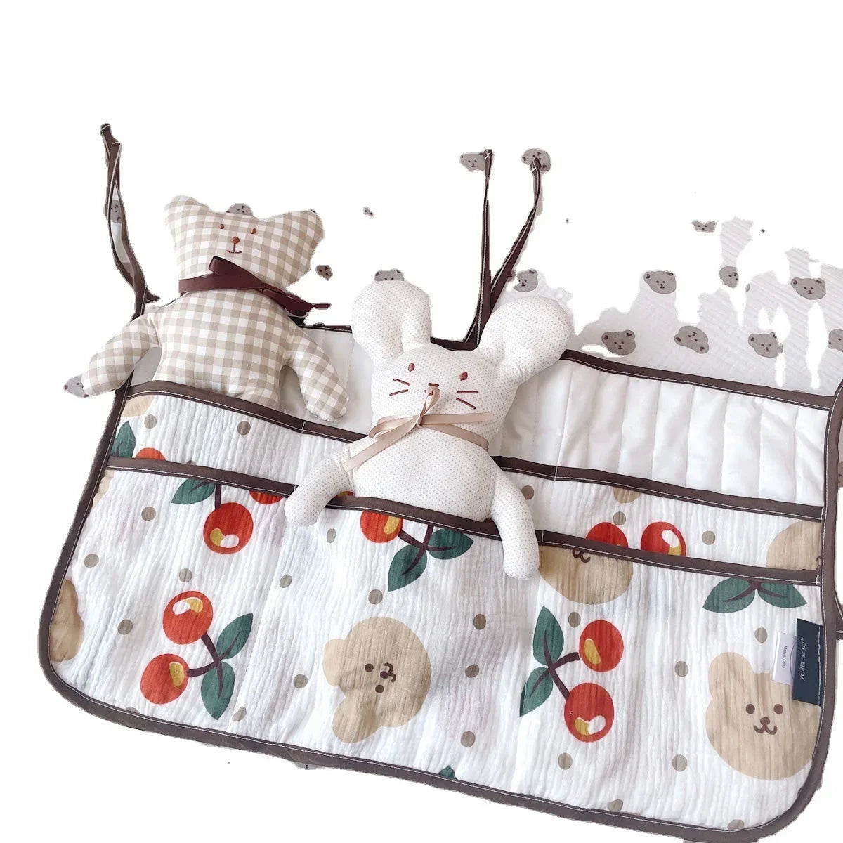 Cotton Newborn Crib Organizer Toys Baby Bed Hanging Storage Bags Diaper Pocket for Crib Bedding Set Accessories Nappy Store Bags