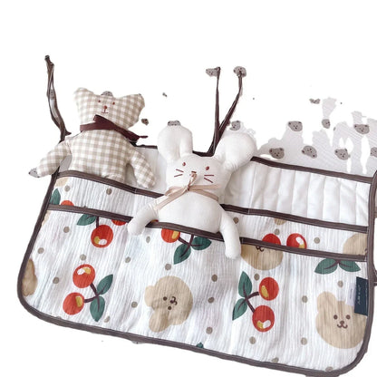 Cotton Newborn Crib Organizer Toys Baby Bed Hanging Storage Bags Diaper Pocket for Crib Bedding Set Accessories Nappy Store Bags