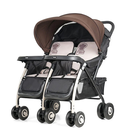 twin baby stroller Sitting, lying and folding stroller Lightweight and high-view
