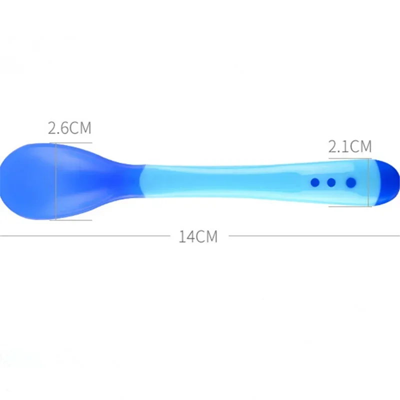2 PCS Set Baby Feeding Spoon Frok Food Grade Heat Sensitive Spoon Children Feeding Tableware Temperature Sensitive Spoon Frok