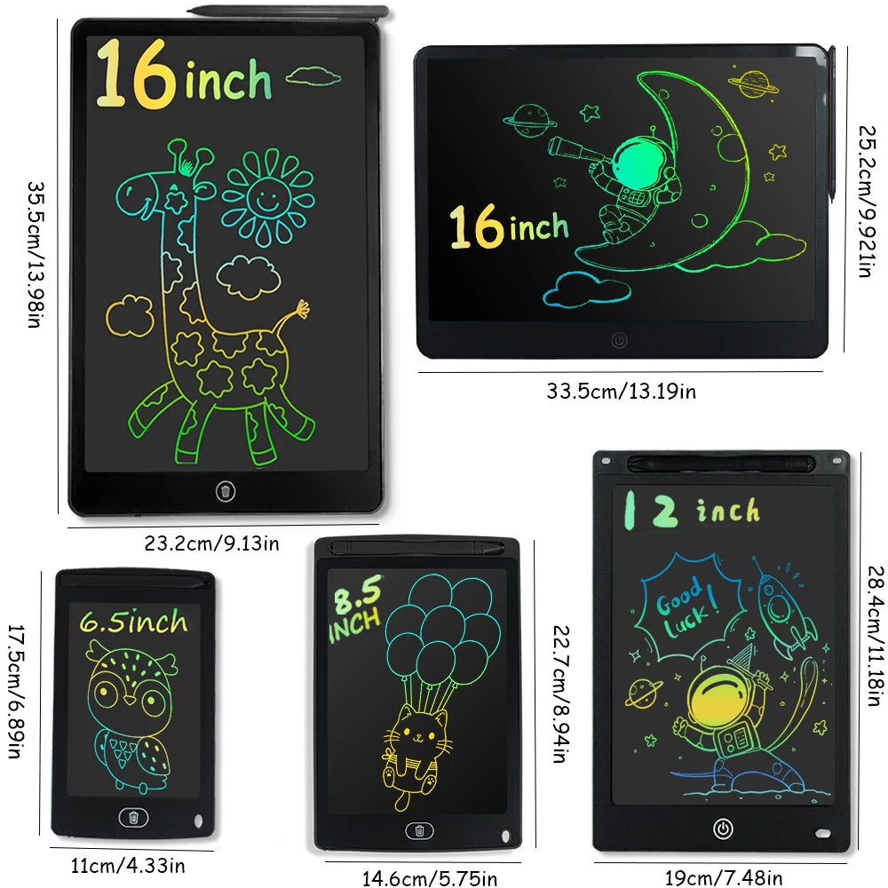 16/12/8.5/6.5 Inch LCD Writing Drawing Tablet Doodle Board Montessori Educational Toy for kids