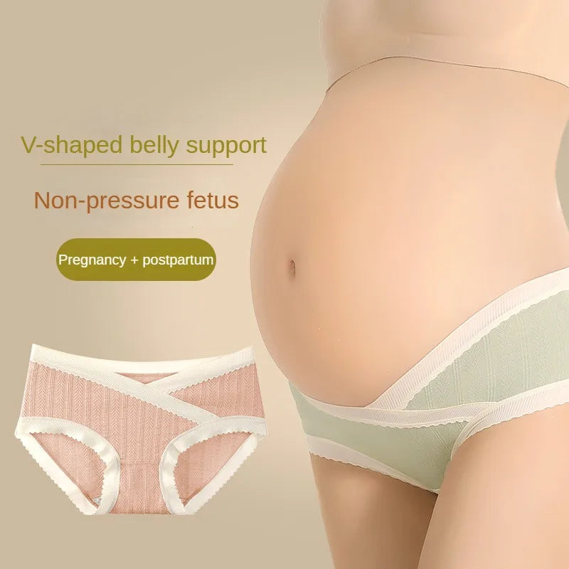 3PCS Soft Briefs V-shaped Abdominal Support Pregnancy Childbirth Female Underwear