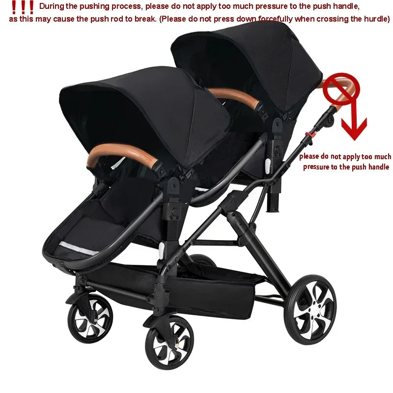 Foldable Twin stroller Lightweight New 2 in 1 baby trolley baby carriage with car seat Baby stroller for two children