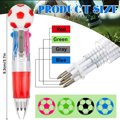 10-100Pcs Soccer Party Favors Pens Mini 4 Color Ballpoint Pen For Sports Football Birthday Party Pinata Filler Christmas Gifts
