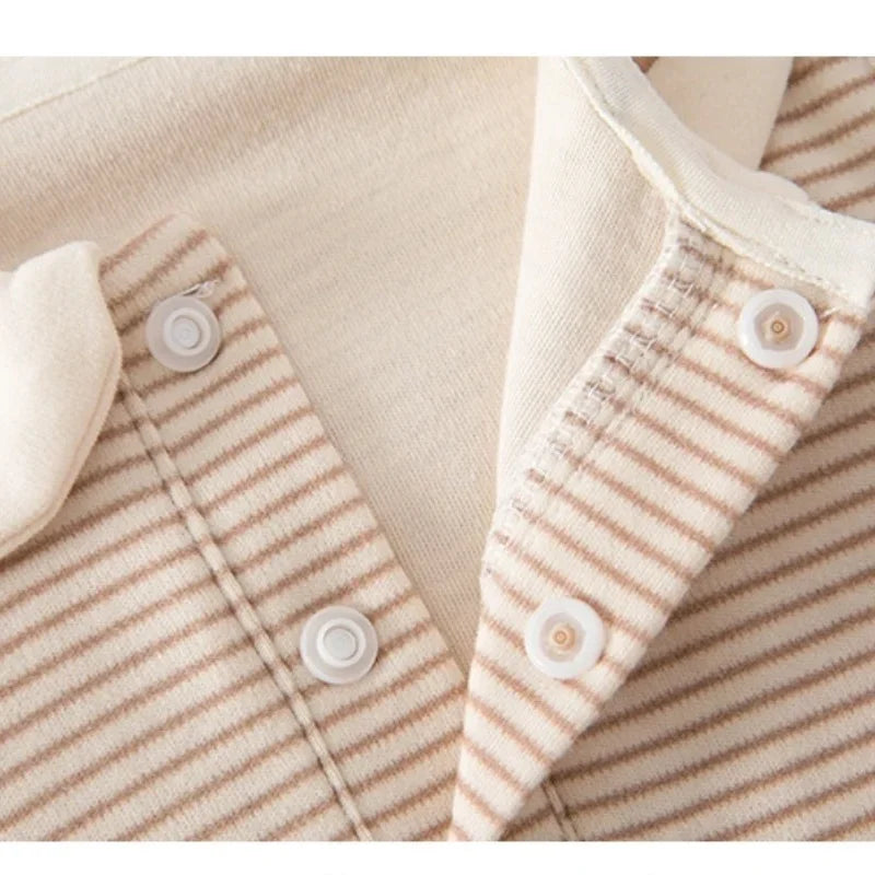 Spring Cotton Newborn Jumpsuit Baby Bodysuits and One-pieces 0-24M Boys Girls Sailor Collar Stripe Soft Romper