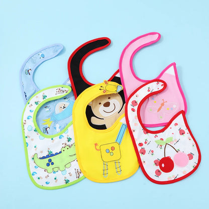 4pcs/set Baby Girl Boy Feeding Bibs Waterproof Apron Cartoon Towel Kids Toddler Dinner Burp Cloths