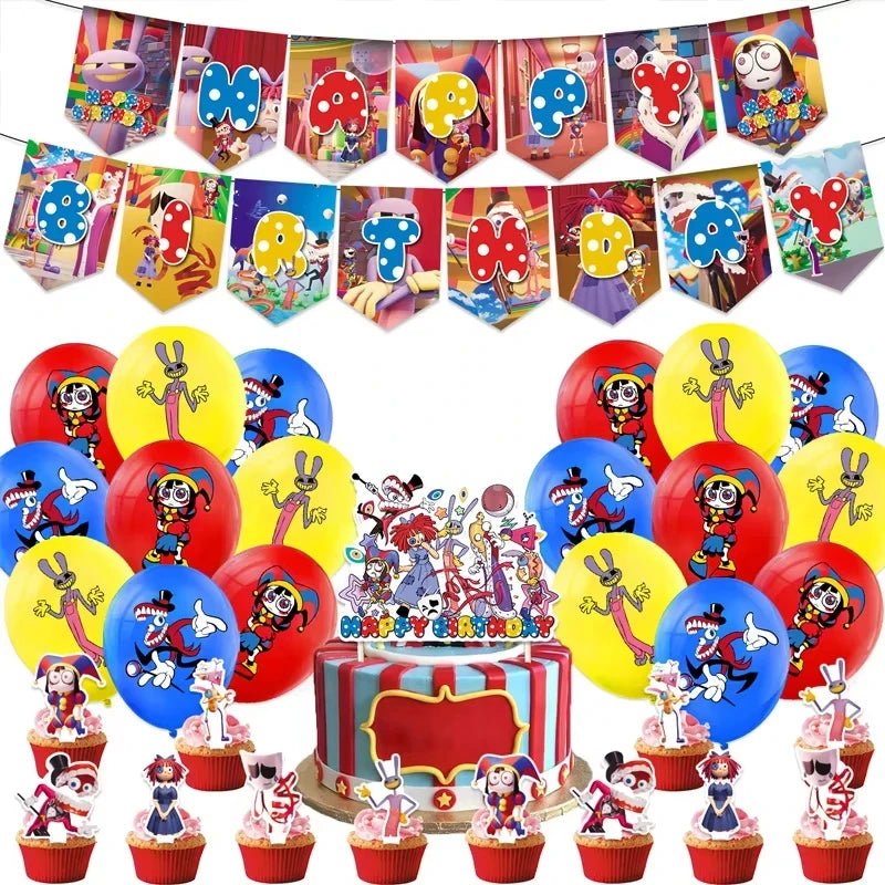 The Amazing Themed Birthday Party Decorations Digitaled Circus Tableware Plates Balloons for Baby Shower Party Favors Kids Gifts