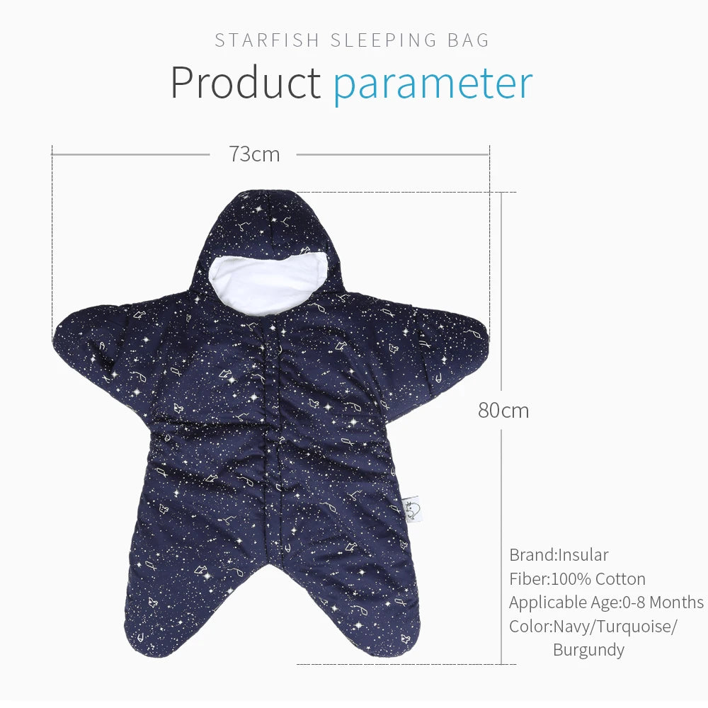 New Arrival Starfish Baby Sleeping Bag Winter Baby Sleep Sack