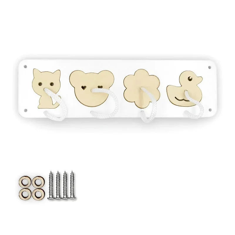 DIY Montessori Busy Board Wooden Toy Accessory animal Hourglas Alarm Clock Mirror Educational Unlock Sensory Toy Educational Toy