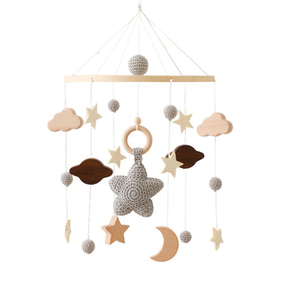 Baby Wooden Crib Mobile Bed Bell Hanging Rattle Toy Newborn Music Box Bed Bell Hanging Toys Holder Bracket Infant Crib Baby Gift