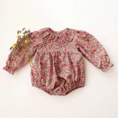 Vintage Floral Baby Girl Romper Spring Baby Girl Clothes