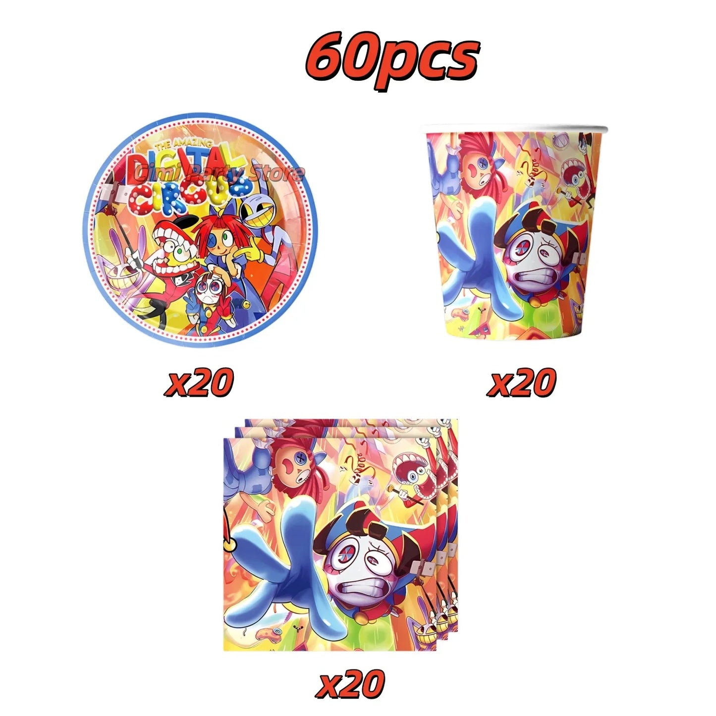 The Amazing Themed Birthday Party Decorations Digitaled Circus Tableware Plates Balloons for Baby Shower Party Favors Kids Gifts