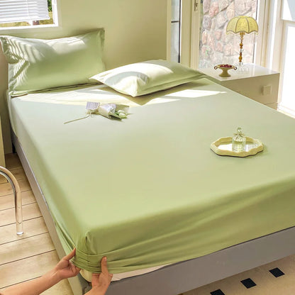 Solid Color Waterproof Fitted Bed Sheet Bed Cover Mattress Protective Cover  All Size for Bed Mattress All Seasons