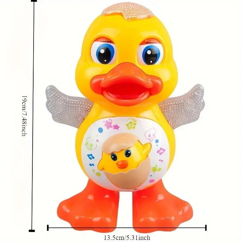 Interactive Dancing Duck Toy with Dynamic Music, Flashlights, and Active Wings - A sensory toy suitable for 3-6 year old childre