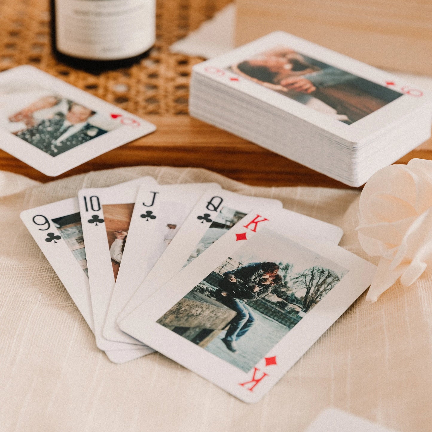 Custom Photo Playing Cards Personalized Pet Dog Cat Picture Poker Deck Anniversary Wedding Couple Invitation Card Memorial Gift