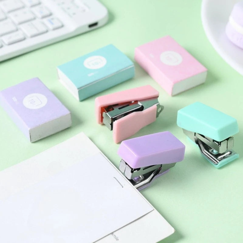 Portable Mini Stapler Stationery Kits for Home School Office Paper Book Binding