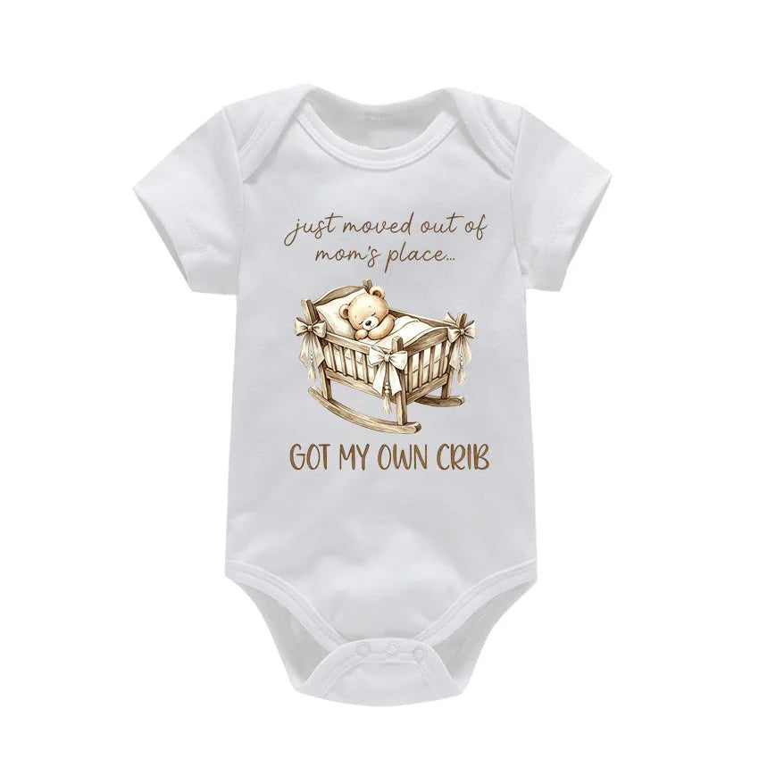 "I have my own crib" Print Baby Boy Girl Bodysuit Cotton Summer Newborn Onesie for 0-24 Months Toddler Infant Gift For Newborn