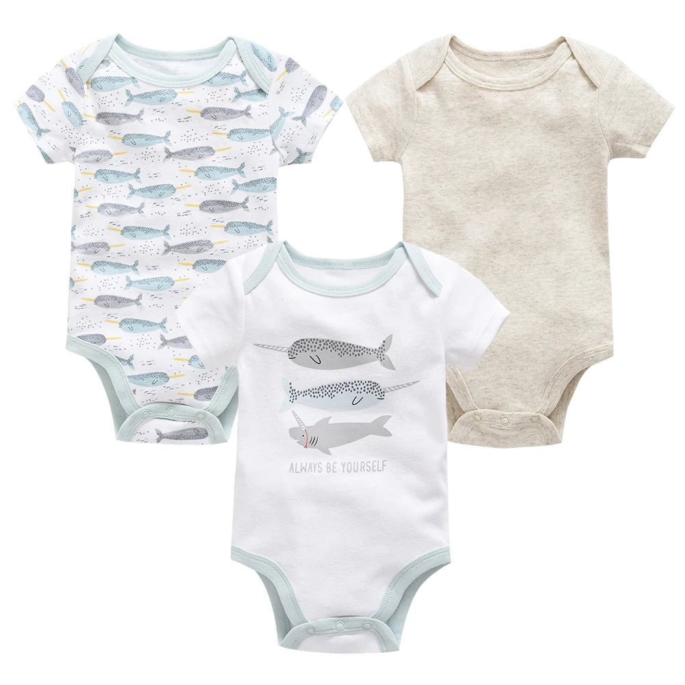 Honeyzone Summer Baby Clothes Infant Girls Romper Cute Lion Full Print Boys Bodysuits 2pcs /Set Trottie Jumpsuits Outfits 
