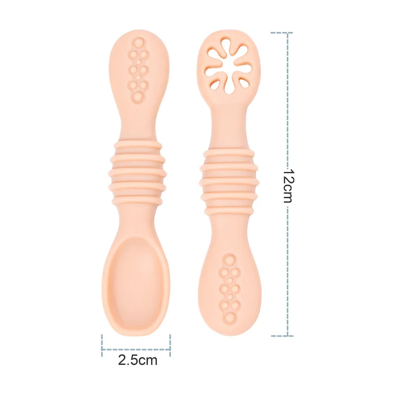Silicone Baby Sucker Silicone Dining Plate Rice Spoon Set Cute Cartoon Children Dishes Smile Face Baby Tableware Retro Kid Bowl