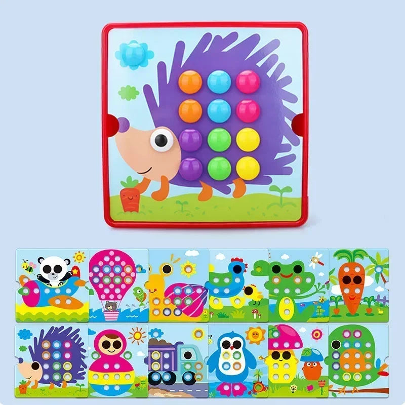 3D Mushroom Nail Puzzle Jigsaw Toys Baby Toys Cartoon Animal Puzzles Games Kids Early Educational Toys