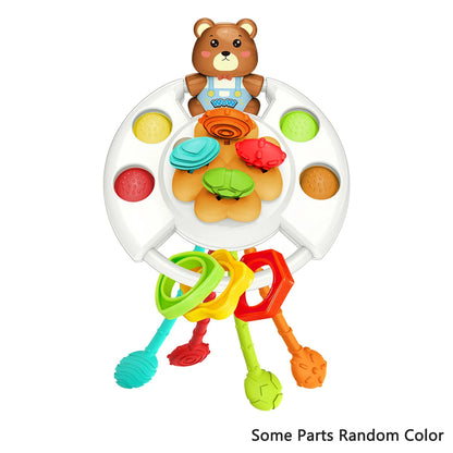 Activity Development Pull String Toys Silicone Teething Rattle Educational Learning Toy Baby Sensory Montessori Toys gift