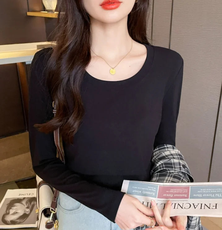 Autumn Postpartum Woman Breastfeeding Cotton T-shirt Lace Two-piece Nursing Tees Maternity