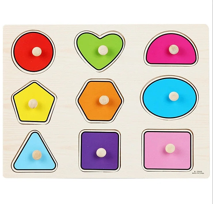 30cm Baby Toys Wooden Puzzle Hand Grab Board Educational Wood Puzzles for Kids Cartoon Animal Vehicle Child Gift