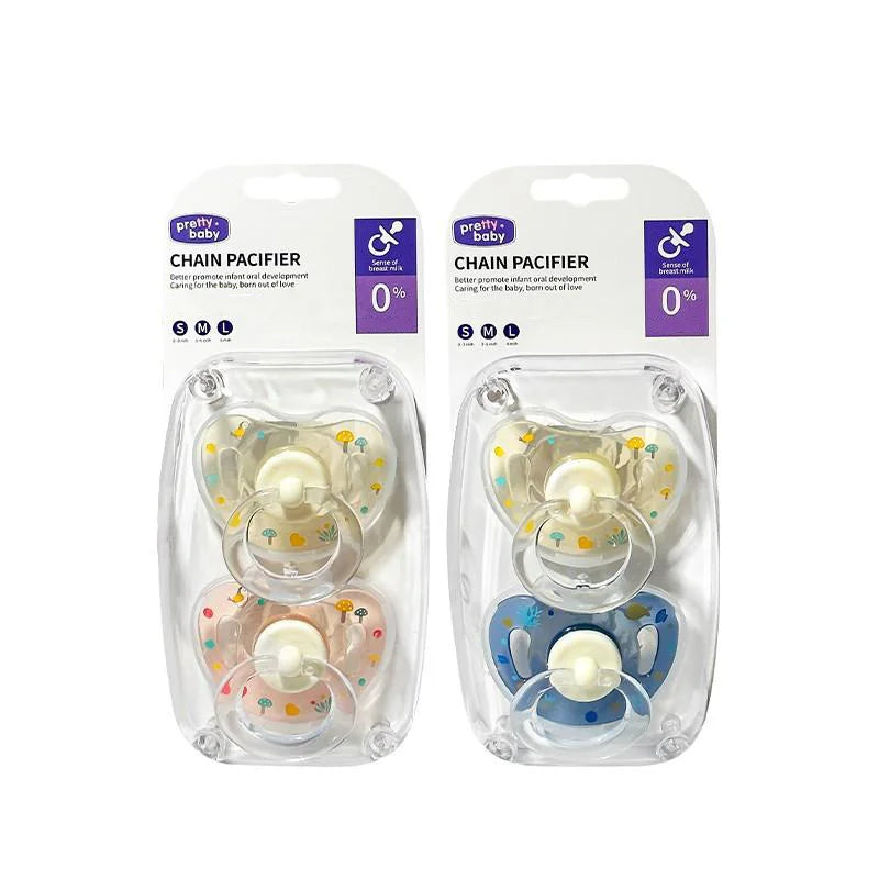 New 2pcs/4pcs Baby Pacifier Soother with Cover,Printed Soother with Cherry Round Nipple,Perfect Baby Shower Gift for New Parents