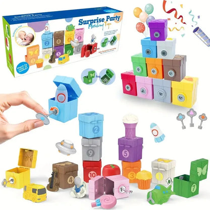 Montessori Train/Surprise Party Gift Set Toddler Learning Toys Counting Sorting Toys Fine Motor Finger Puppets Games For Kid