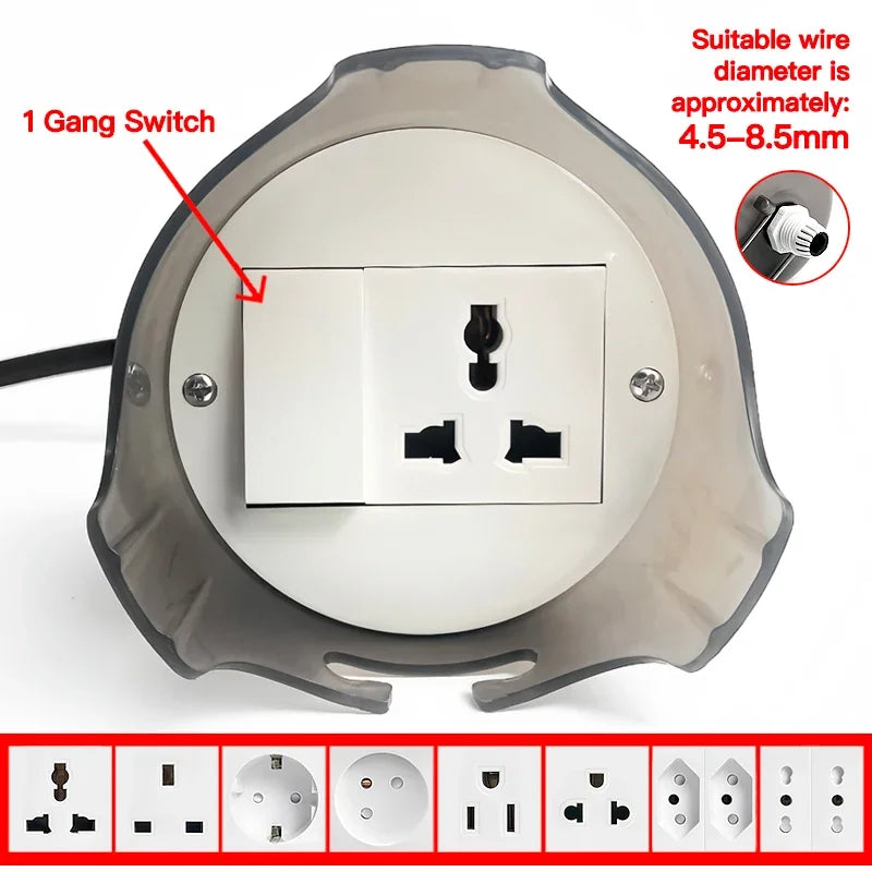 Outdoor Waterproof Electrical Socket, Rainproof Weatherproof Power Outlet, Durable Protective Cover for Garden/Patio/Outdoor Use