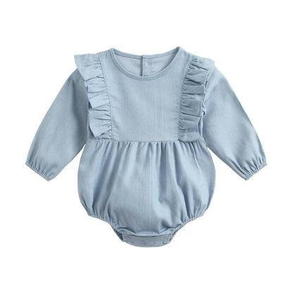 Sanlutoz Princess Newborn Baby Girl Bodysuits Long Sleeve Cotton Baby Clothes Flowers Plaid Cute