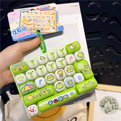 26 Keys Clicker Keychain Anti-Stress Keychain Hanging Pendant for Bag 26 Key Decompression Keyboard Keychains