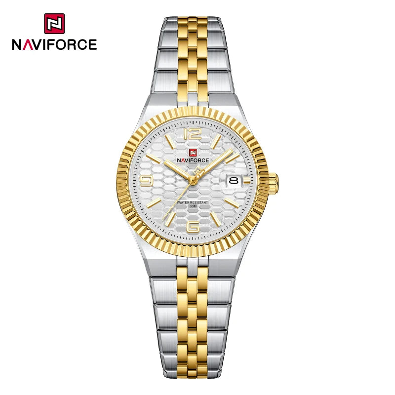 New NAVIFORCE Women 2026 Fashion Watch High Quality Waterproof Ladies Quartz WristWatches Female Steel Bracelet Romantic Clock