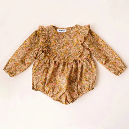 Vintage Floral Baby Girl Romper Spring Baby Girl Clothes